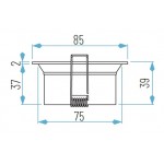 Foco empotrar Konica cuadrado 85x85mm, para Lámpara GU10/MR16
